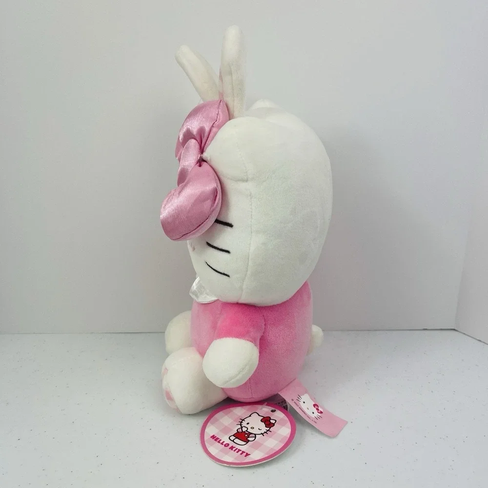 Hello Kitty Pink Plaid‎ Bunny Headband Bow Tutu Blushing Winking Plush 9